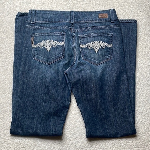Paige Hidden Hills Denim Dark Wash Jeans Size 30 x 33 Flare - Picture 8 of 10
